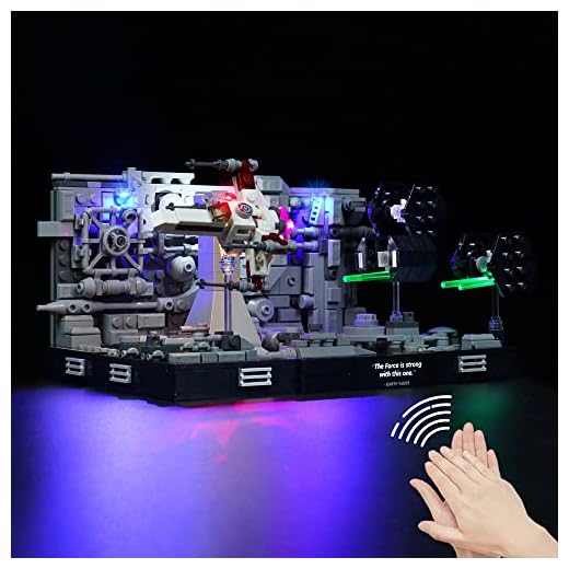 Juego de luces LED para Lego Death Star Trench Run Diorama Lego 75329 Death Star Trench Run Diorama – solo juego de luces, no modelo Lego (control de voz)