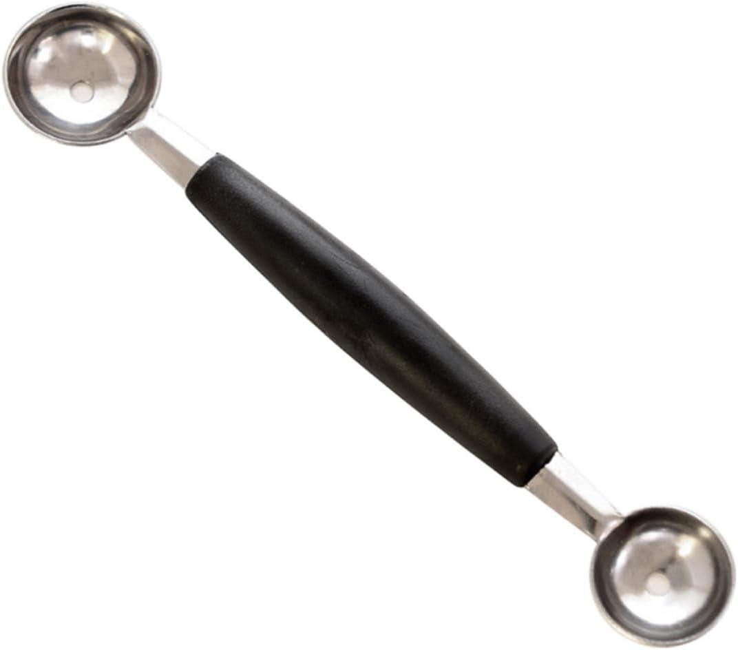 5 Pcs Double End Dig Ball Spoon for Melon and Cheese, Black