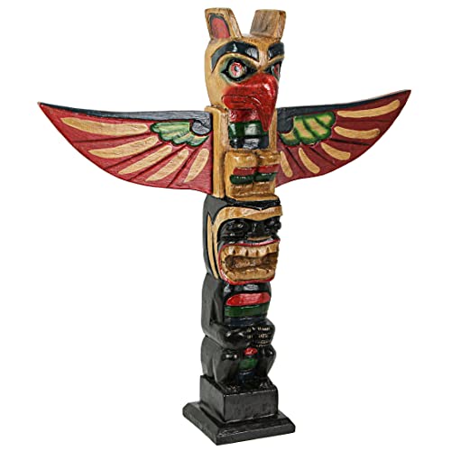 Zeckos 20 Inch Tall Northwest Coast Style Wooden Totem Pole Primitive Décor #TOP20