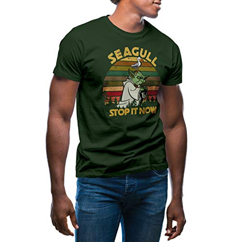 GR8Shop Retro Seagull Stop It Now Inspired by Yda Song Rockin T-Shirt Verde Militare da Uomo Size XXL GR8Shop Retro Seagull Stop It Now Inspired by Yda Song Rockin T-Shirt Verde Militare da Uomo Size XXL
