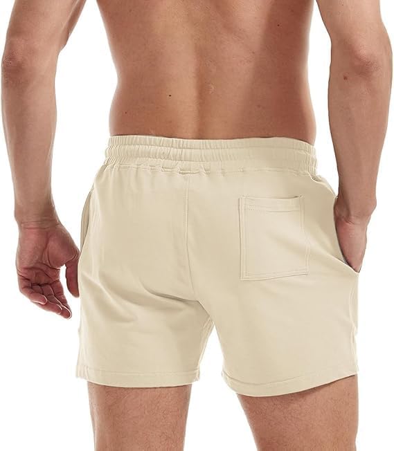 AIMPACT Mens Workout Sweat Shorts 5 Inch Cotton Casual Fitness Mens Athletic Gym Shorts with Pockets - Image 2