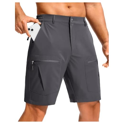 Men's Hiking Cargo Shorts Stretch Quick Dry Outdoor Tactical Shorts for Men with Multi Pocket for Fishing Casual(Dark Gray,XL)