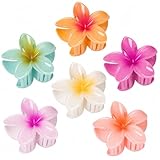 6 Pcs Flower Hair Claw Clips for Women, Hawaiian Hibiscus Flower Hair Clips, Cute Summer Beach Hair Accessories