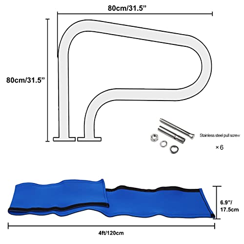 Barandilla para piscina de acero inoxidable 31.5 x 31.5 pulg miniatura 6