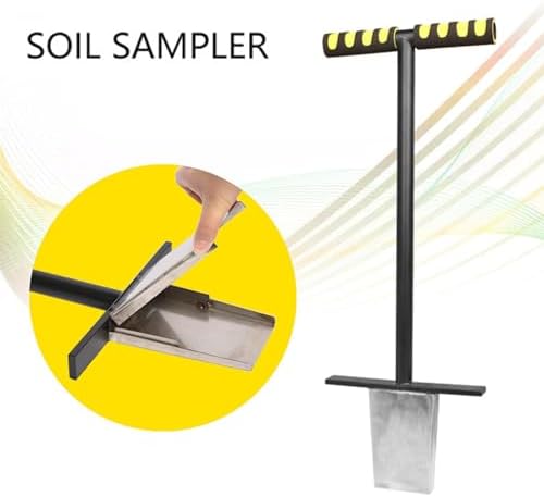 Soil Sampling Probe, Stainless Steel T-Handle Farm Soil Testing Equipment,with Foot Pedal, for Lawn, Garden