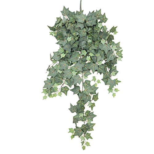 Oinna Fiori Artificiali Parthenocissus Simulato Appeso a Parete in Finto Fiore di Rattan, Fiori Finti Rossi,Arbusti e Arte topiaria Artificiale-Colore A
