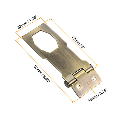 Uxcell 3-Inch Keyed Hasp Locks Zinc Alloy Twist Knob Keyed Locking Hasp W Screws For Door Cabinet Keyed Alike Bronze Tone 3Pcs #TOP3