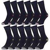Iron Mountain IMSCK221 Chaussettes de travail rembourrées recyclées pour hommes (12 paires), multicolores, taille unique