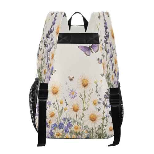 Wildflowers and Butterflies Clear Backpack - Stadium Approved Large 15.7-inch Waterproof Transparent Bag for Sports, Concerts, Work, Travel#2943