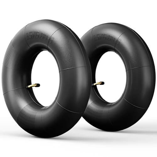 2 Stück 15x6.00-6 Schlauch mit Gebogenes Ventil, 15x6.00-6 ATV aufblasbarer Schlauch für Rasenmäher, Schubkarren, Gartenanhänger, Go-Karts, Strandwagen, Graspressen