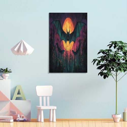 Impression sur toile chauve-souris murale deco 50x75cm
