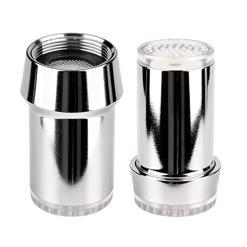 Robinet Cuisine avec Éclairage LED – 2 Pcs Mitigeur Cuisine Douchette 7 Couleurs, Mitigeur Salle de Bain, Robinet Lavabo Auto-Alimenté par Pression d’Eau