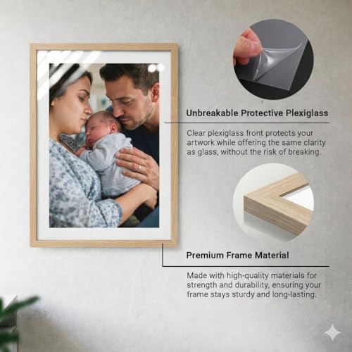 Image of HOTHOUSE Wooden Photo Frame for Wall Decor | Aesthetic Frame for Living Room & Office | Certificate Frame A4 Size | Photo Frame for Home Decoration | Set of 9 (BROWN, Pack of 9)