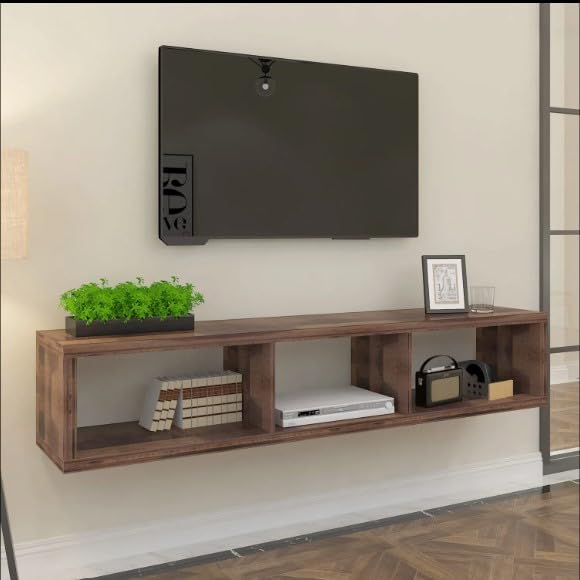 Ankit Crafts 32 to 65 Inches Open Floating TV Stand Table Wall Mounted Entertainment Center Table Media TV Console with Large Storage Space, for Living Room Bedroom-image-46