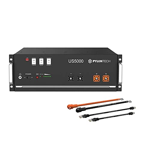 Pylontech 1 batería US5000 LiFePO4 de 4,8 kWh con juego de cables de conexión inversor