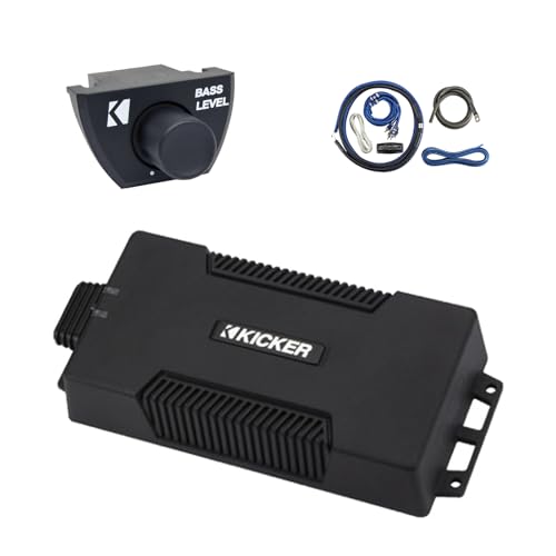 KICKER 48PXA6001 Waterproof Class D 850 Watt Peak Dynamic Power Mono Subwoofer Amplifier with Remote and Wiring Install Kit