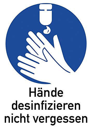 Signo De Oferta Asr A1.3 / Din En Iso 7010 Manos Desinefectar N.formed Foil En Oferta Gebotszeichen Asr A1.3/Din En Iso 7010 Hände Desin Fizieren N.vergessen Folie
