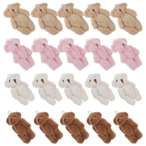 Portachiavi con ciondolo a forma di orso dei cartoni animati: il mini peluche è adatto per il fai da te, puoi usare il mini orso sulla tua borsa, zaino o come ciondolo per portachiavi, ecc., mini animali di peluche