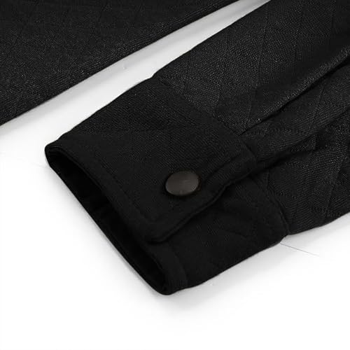 Finelylove Mens Shirt Jacket Lightweight Quilted Snap Shacket Jacket Casual Fashion Bomber Jacket Fall Outwear Coat4