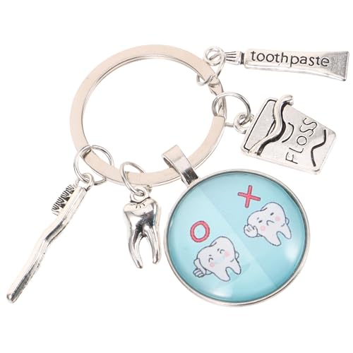 ADOCARN Llavero Colgante Dental Creativo con Dijes de Pasta Diente y Cepillo Accesorio Ligero de Aleación Resistente para Bolso Mochila y Llaves de Coche