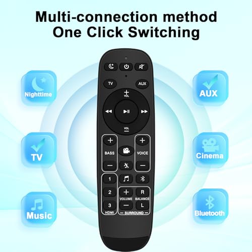 Image of Universal Soundbar Remote Control for Polk Audio Sound Bar, Sounbar Remote Replacement for Polk Magnifi Mini /Magnifi Mini AX /MagniFi Max AX SR Signa Solo Soundbar