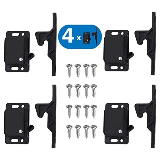4 Grabber Catches 10 LB Pull Force Cabinet Doors Push to Close Latch RV Drawer Latches and Catches Hardware Baby Proof for Camper, Home, Kitchen, Bathroom, Office