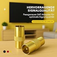 RedStar24 SAT Adapter Vergoldet - F-Kupplung auf Koax-Stecker & Buchse IEC – Ansicht 7