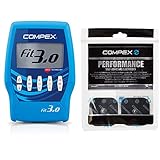 Compex Fit 3.0 Elettrostimolatore, Blu & Cefarcompex - Elettrodi Performance Snap 5X5 Cm