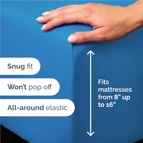 Image of Full 6 Piece Bed Sheet Set - Soft, Breathable & Cooling Sheets - Royal Blue | Ultra-Soft Hotel Luxury Bedding Set with 8-16 Inch Deep Pockets, 1 Flat & 1 Fitted Sheet & 4 Pillowcases, Wrinkle & Fade Free