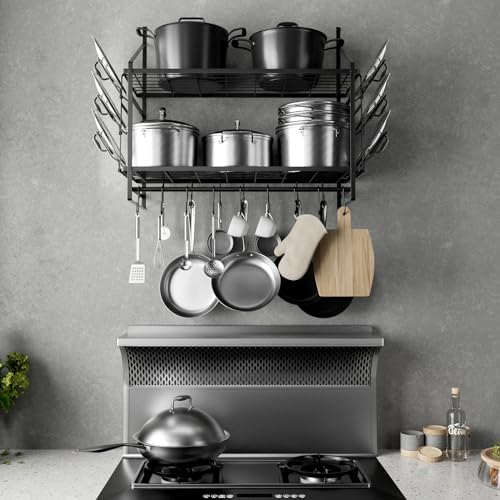 Hoyrr 2001 Hanging Pot Rack Wall Mounted,30 Inch Wall Hanging Pot Rack,Pot Hangers thumb #2
