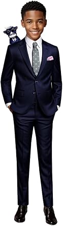 Black n Bianco Boys Slim Fit Suit Rosefia Style Five Piece Set
