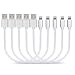 Short Charging Cables [5 Pack 8 inches] BUENTEK Nylon Braided USB Cable Sturdy Charging Cord Compatibility with i OS System Device - Silver