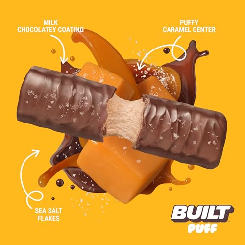 image for Built Bar, Puff Protein Bars, Salted Caramel Puff, 17g Protein Snacks,