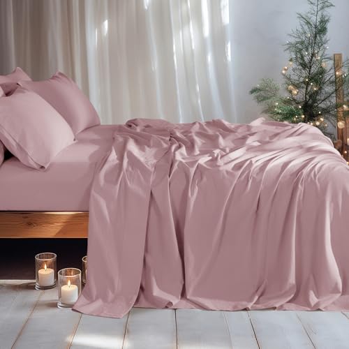 Image of LBRO2M 100% French Pure Linen Sheet Set 6Pcs, 16 inch Deep Pocket Cal King
