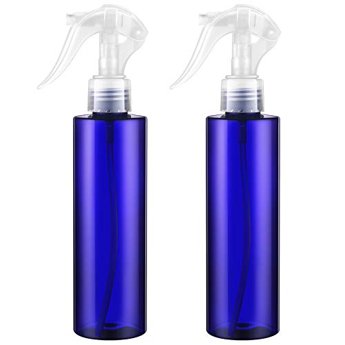 Spray Bottle for Hair, Pocpic 7oz Empty Plastic Sprayer Bottles, 2 Pack Mister Spray Bottle with Trigger for Hair, Plants, Cleaning Solutions, Gardening, Travel (Blue)