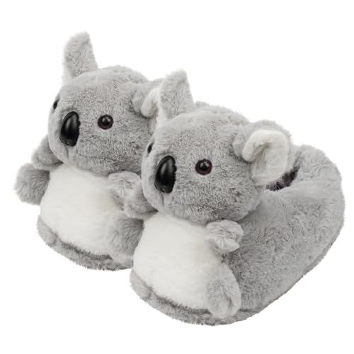 Aopuro Cute Women Koala Animal Slippers Fluffy Warm Plush House Shoes