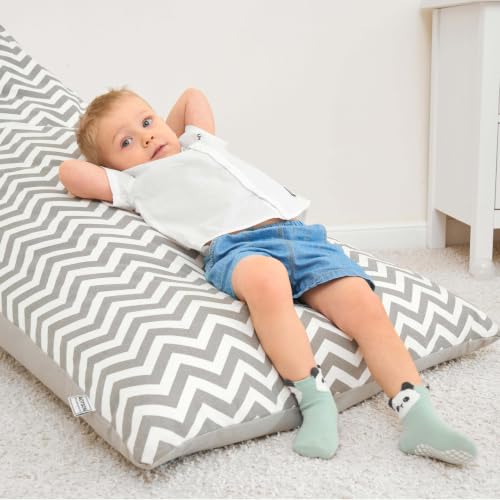 Image of Non-Slip Toddler Grip Crew Socks with Anti Skid Soles