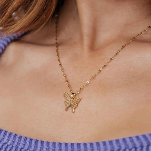 Gemnico Gifts For 10 Year Old Girl - 10Th Birthday Gift For Her, Daughter, Teen - Butterfly Pendant Necklace, 18K Gold Plated, Beauty Box And Inspirational Quote Card thumb #4