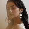 FUNEIA 6 Pairs Drop Dangle Earrings for Women Long Bar Double Twist Wave Curved Threader Cut Out Leaf Lightweight Earrings Set