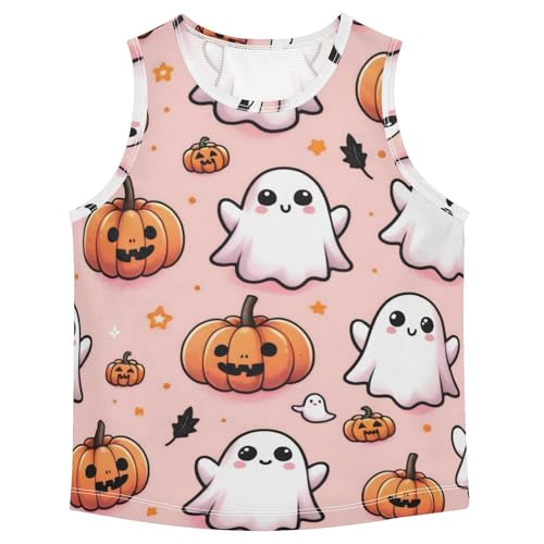susiyo Cute Ghosts Pumpkins Boys Sleeveless Tank Top Girls Athletic T Shirt