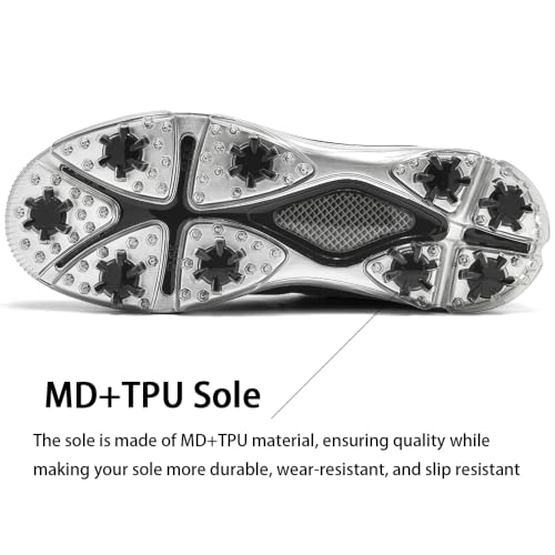 Image of Mens Golf Shoes Traditions Waterproof with Fixed Spikeless Sole Professional
