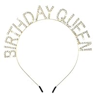 WLLHYF Geburtstag Königin Stirnband, Prinzessin Krone Strass Haarband Geburtstag Schärpe Tiaras Kristall Haarschmuck Valentinstag Geschenke für Frauen Mädchen Geburtstag Party Dekorationen