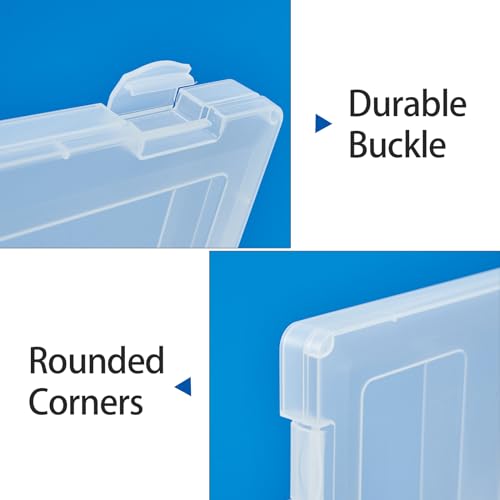 Image of 4 Pack A4 Paper Storage Box, 8.5 x 11 Project Case for US letter, Thick Scrapbook Storage Box Craft Storage Box Art Supplies Storage and Organization, Board Game Storage and Organizers