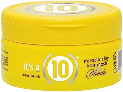 It's a 10 Haircare - Miracle Clay Hair Mask for Blondes, Highlighted Hair, Intense Conditioning, Colour Safe, Natural Ingredients, For Shiny Hair, 240ml