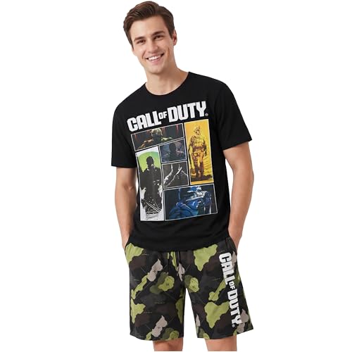Get Trend Call of Duty Ensembles de Pyjama Homme S à 3XL, 2 Pièces Col Ras du Cou T-Shirt Pyjama...