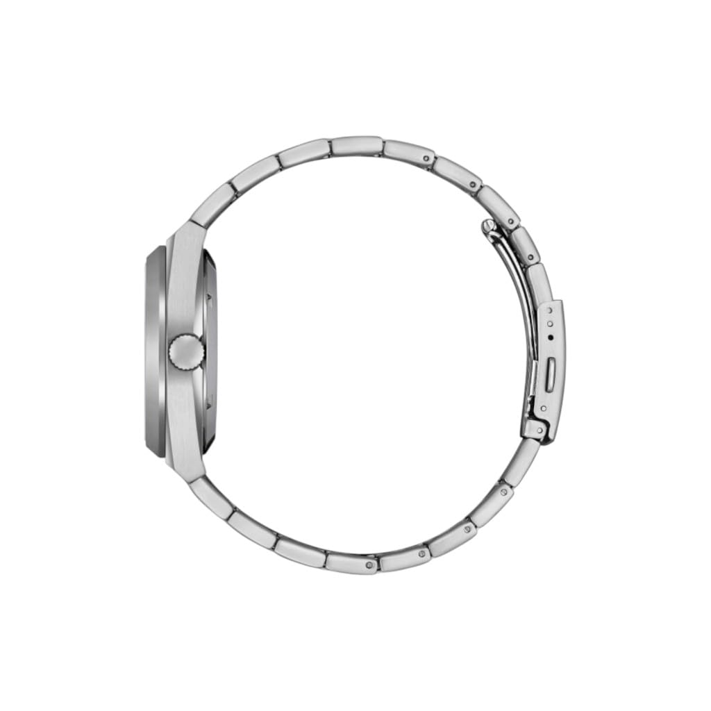 Citizen Vagary by Orologio Uomo Automatico G.Matic 101 IX3-611-11 | Cassa in Acciaio 38mm | Quadrante Avorio (Ivory) a Righe con Day-Date | Meccanica a Vista | Subacqueo 10 ATM