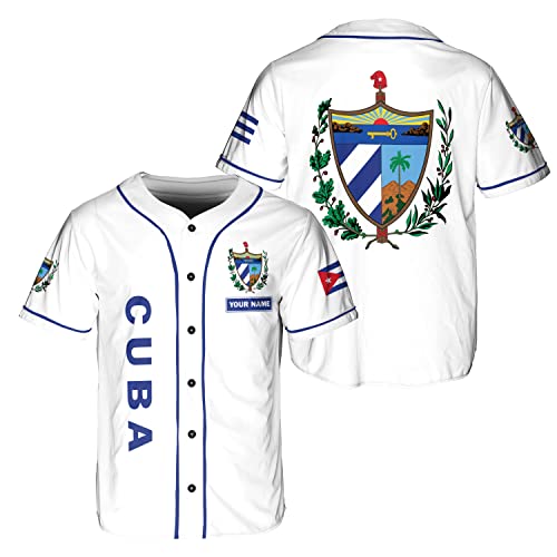 Personalized Cuba Baseball Jersey Shirt, Cuba Flag Jersey, Cuban Jersey for Men and Women, Cuba USA Flag T Shirt (Style 8)