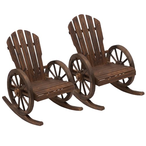 Outsunny Conjunto de 2 Sillas Mecedoras