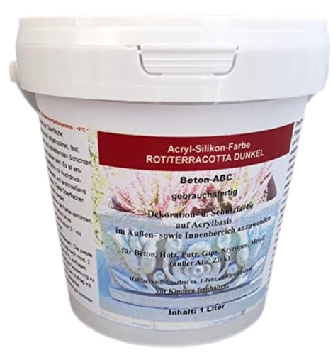 Beton-ABC ROT - Terracota DUNKEL - Acryl-Silikon Farbe 1 Liter