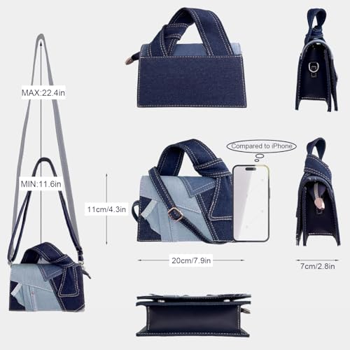 Bolso pequeño de mujer tipo bandolera vaquero miniatura 3